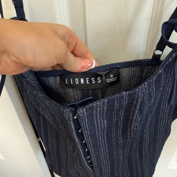 Revolve Lioness Denim Corset Top - size small - Picture 4 of 4